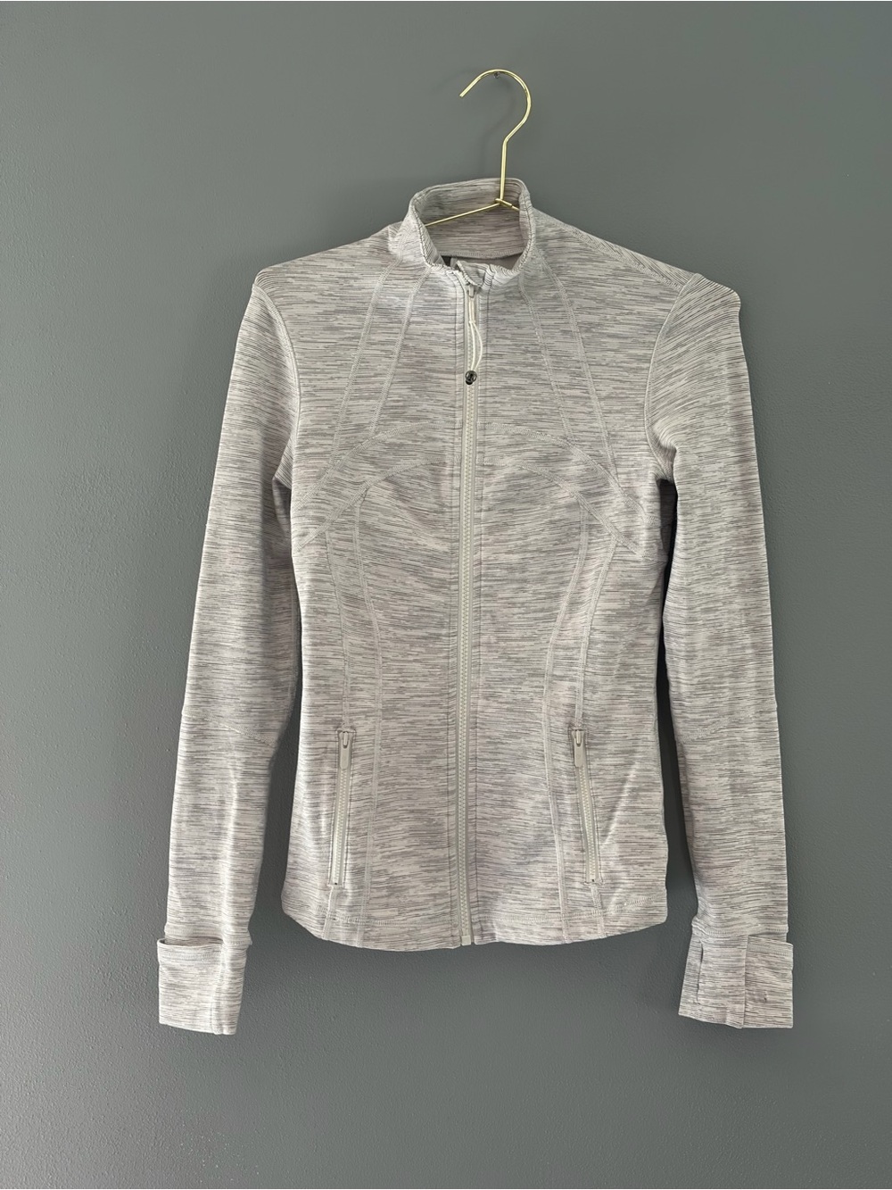 lululemon athletica Light Gray Zip-Front Bomber Jacket